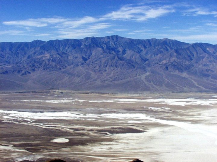 Badwater Basin in Death Valley National Park is the lowest point in North America, 282 feet below sea level. The valley and surrounding mountain ranges are on the western edge of the Basin and Range Province.