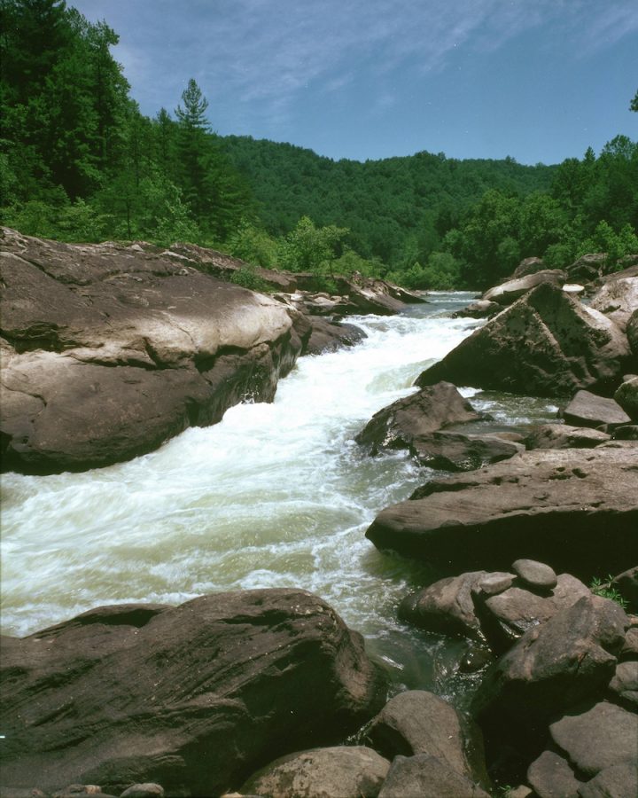 "Angel Falls Rapids". Angel Falls Rapids is a Class III or IV rapids located below the Leatherwood Ford Area. Credit: Big South Fork National River & Recreation Area, National Parks Service, 2010, public domain