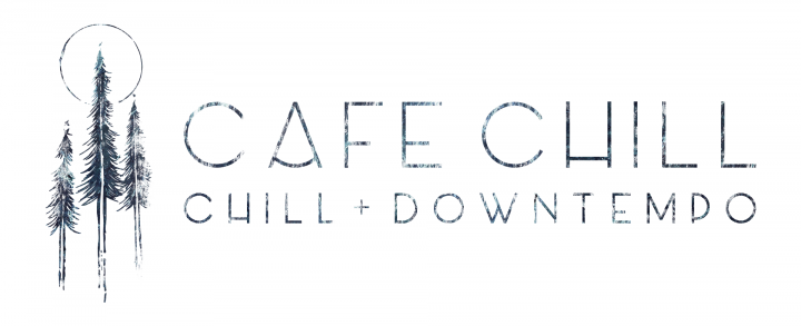 Cafe Chill logo consisting of 3 evergreen trees on a white background.