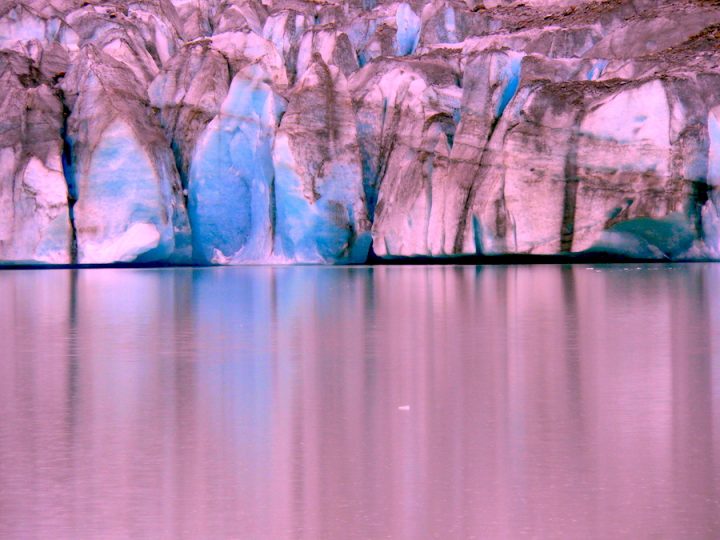 "Calm Before the Ice". Calm water in front of a glacier. Credit: Glacier Bay National Park and Preserve, National Park Service, public domain [I].